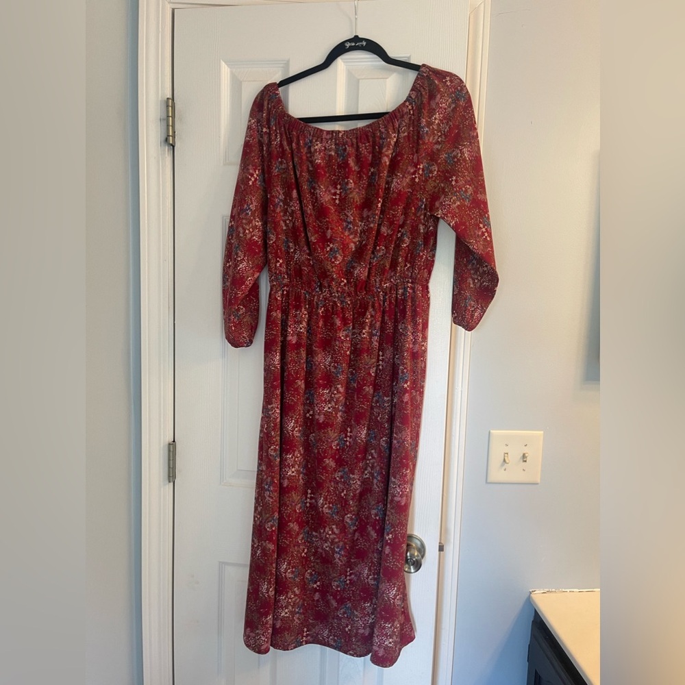 Pink Lily Off Shoulder Flowy Dress